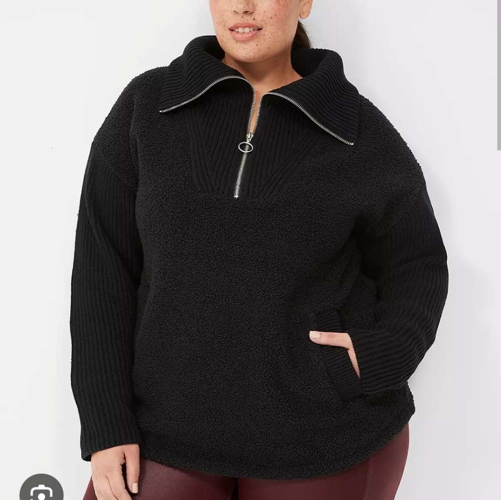 LiVi Zip Front sherpa sweater mix